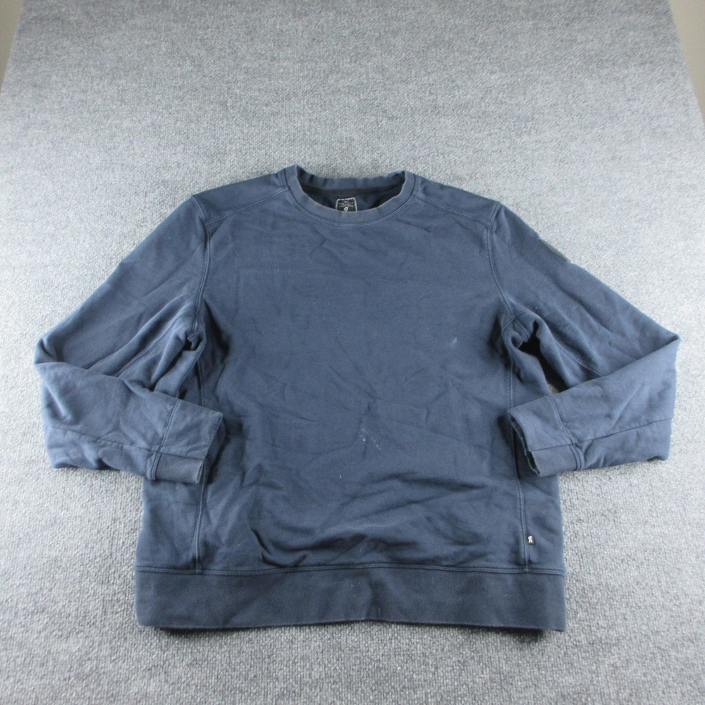 On Sweatshirt Mens 2XL Blue Long Sleeve Cotton Crew Neck Pullover Running Logo